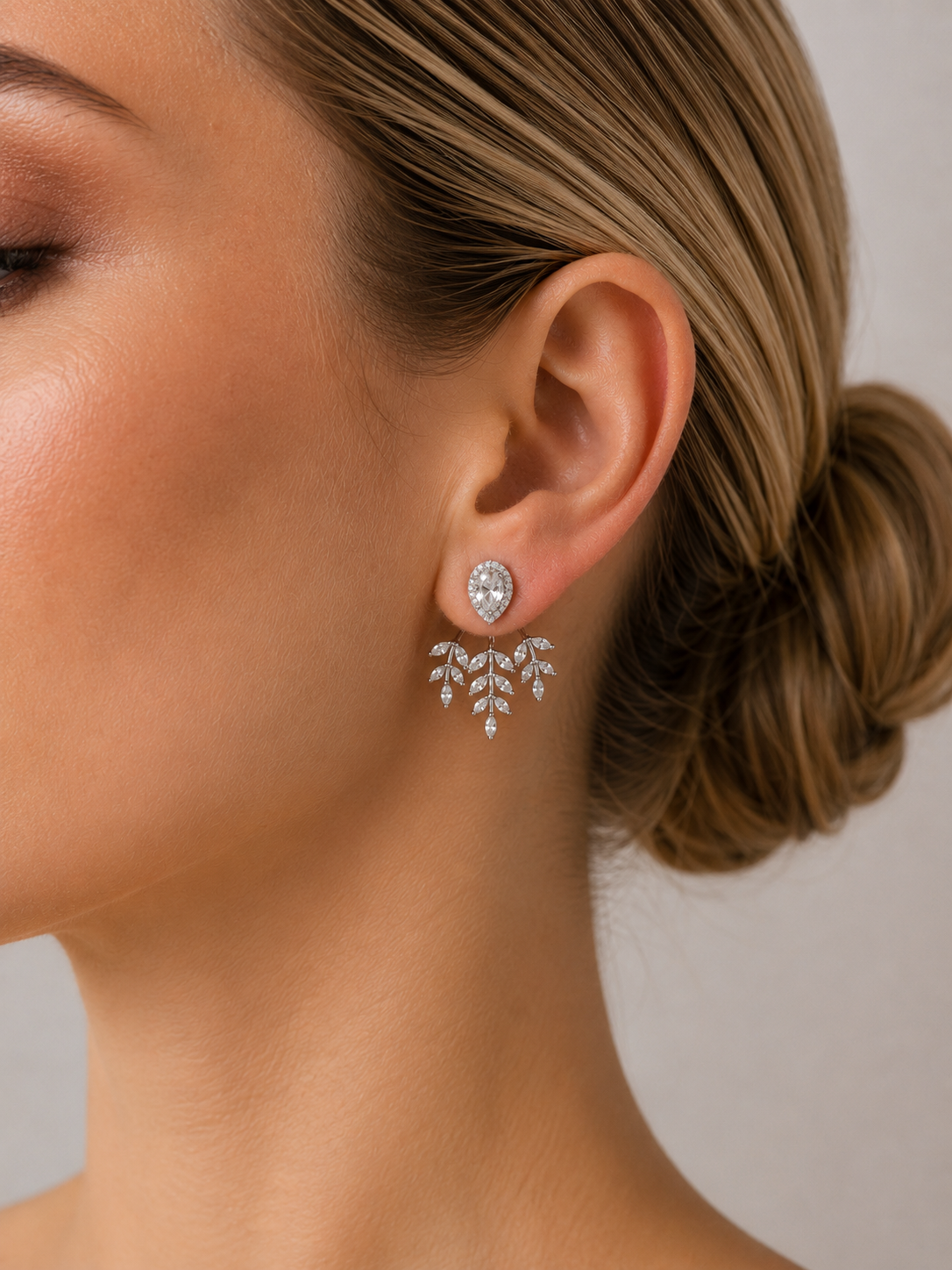 Ear Jacket "Folhas de zircônia" | Acessórios de noivas - Imagem 2