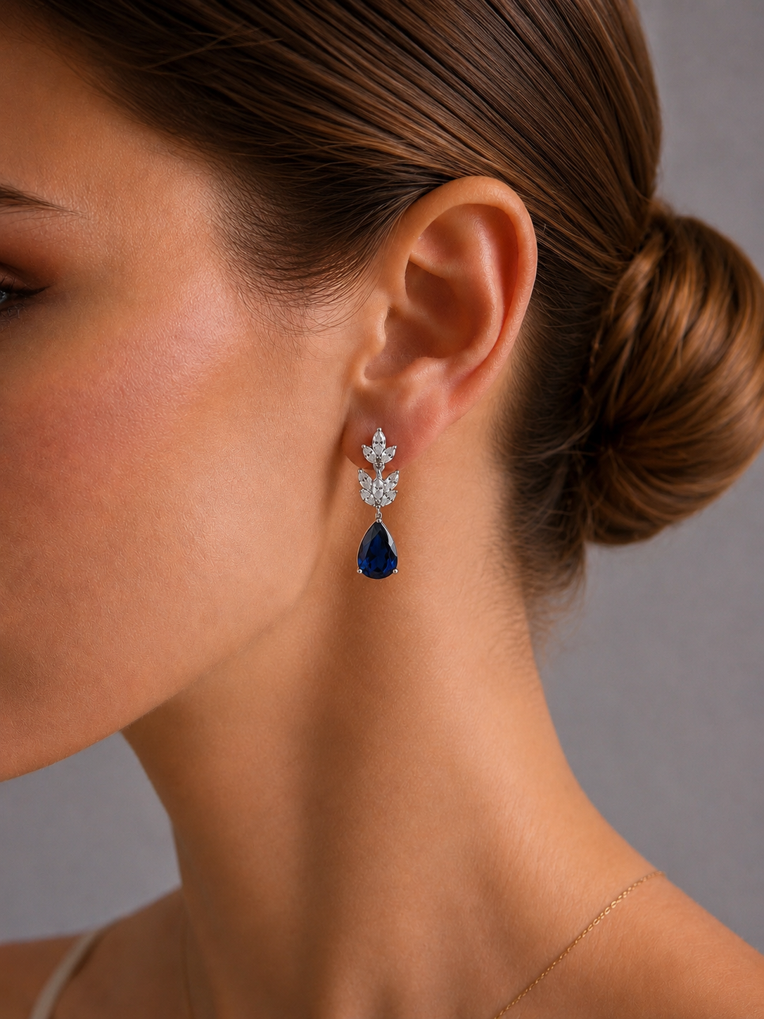 Brinco "Gota azul lolita e navetes" - Imagem 2